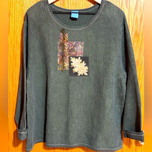 Women’s H&J plus 1X fall waffle fabric sweatshirt‎ - Picture 1 of 7